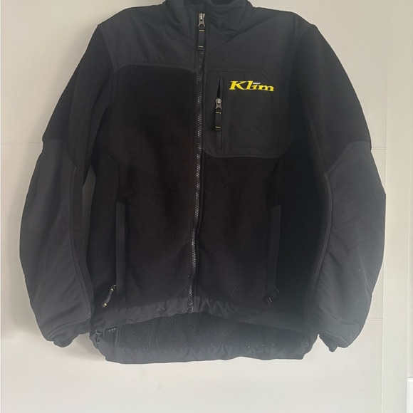 Black Performance Jacket with Fleece Material and Full-Length Zipper - Picture 1 of 4